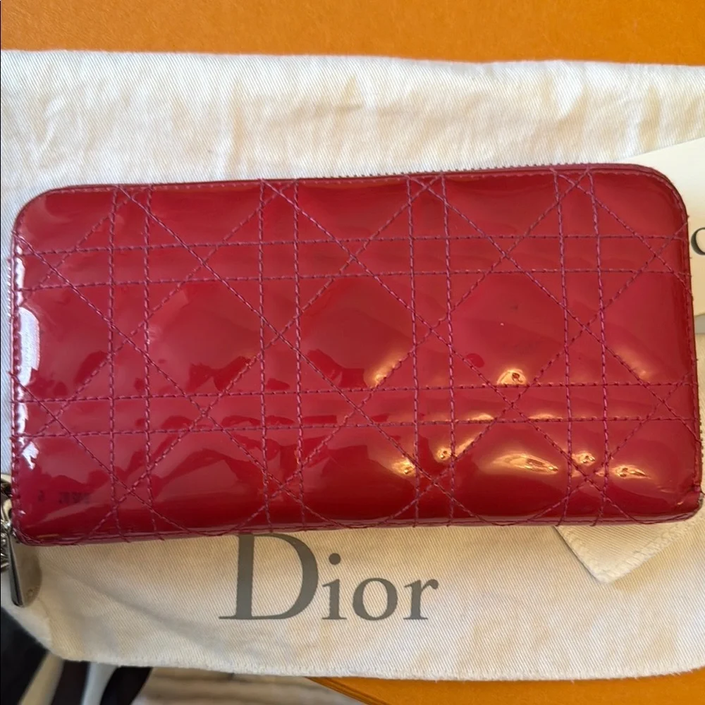 Dior Red Patent Leather Wallet